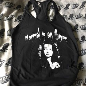 Morticia Addams, goth, horror, fandom, racerback Tank top